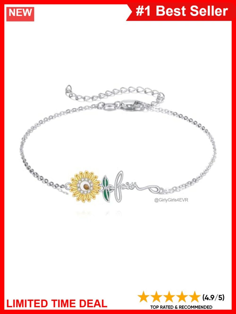 925 Sterling Silver Mustard Seed Faith Pendant Necklace Sunflower